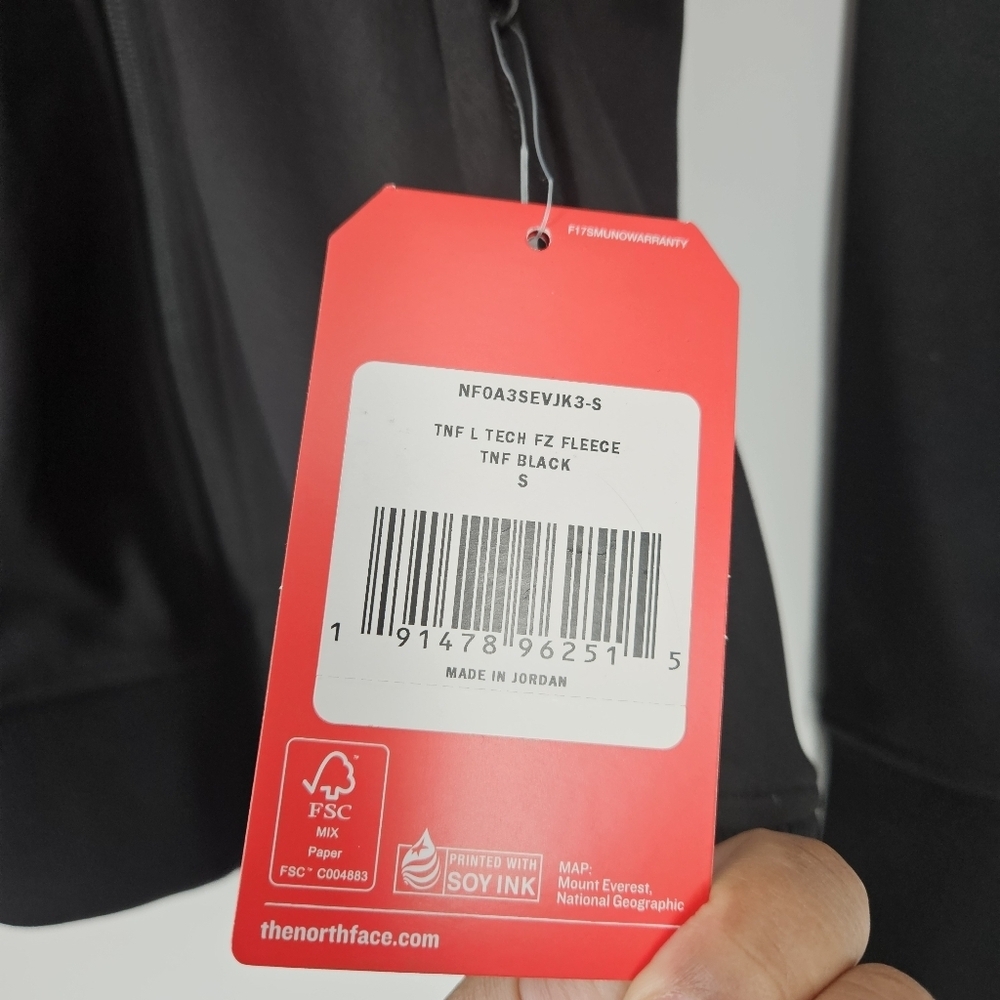 The North Face Black TNF Tech Full Zip Fleece Jacket Women's Size Small NWT - Picture 7 of 12